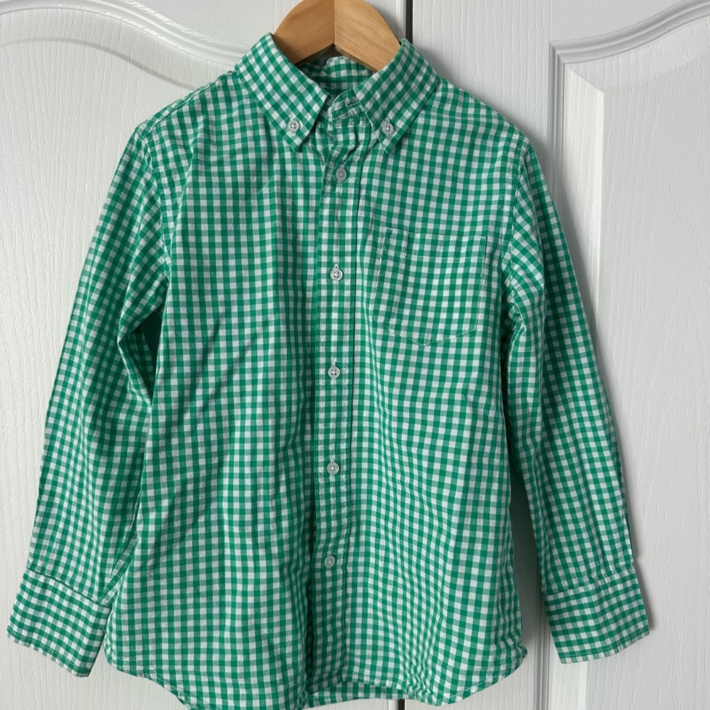 Crewcuts Green Plaid Button Down Shirt